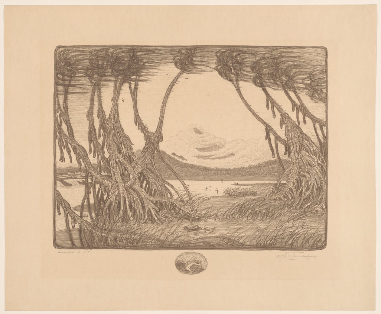 Tengeri szellő, Jáva déli partja Sea Wind I (eredeti cím az objektumon) alkotó: Wijnand Otto Jan Nieuwenkamp (signed by artist)