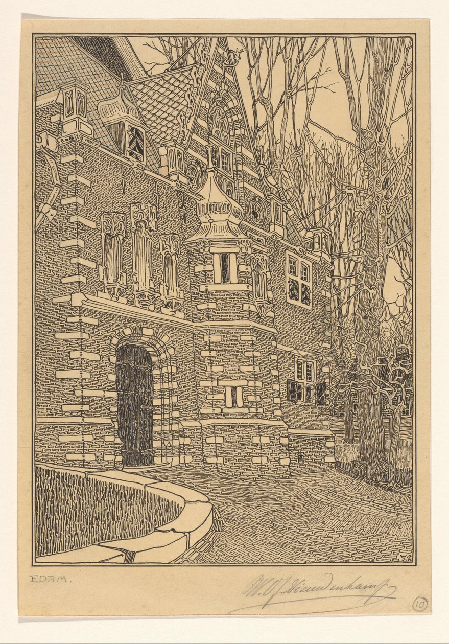 Déli portál a Nagy vagy Szent Miklós templom Edamban alkotó: Wijnand Otto Jan Nieuwenkamp (signed by artist)