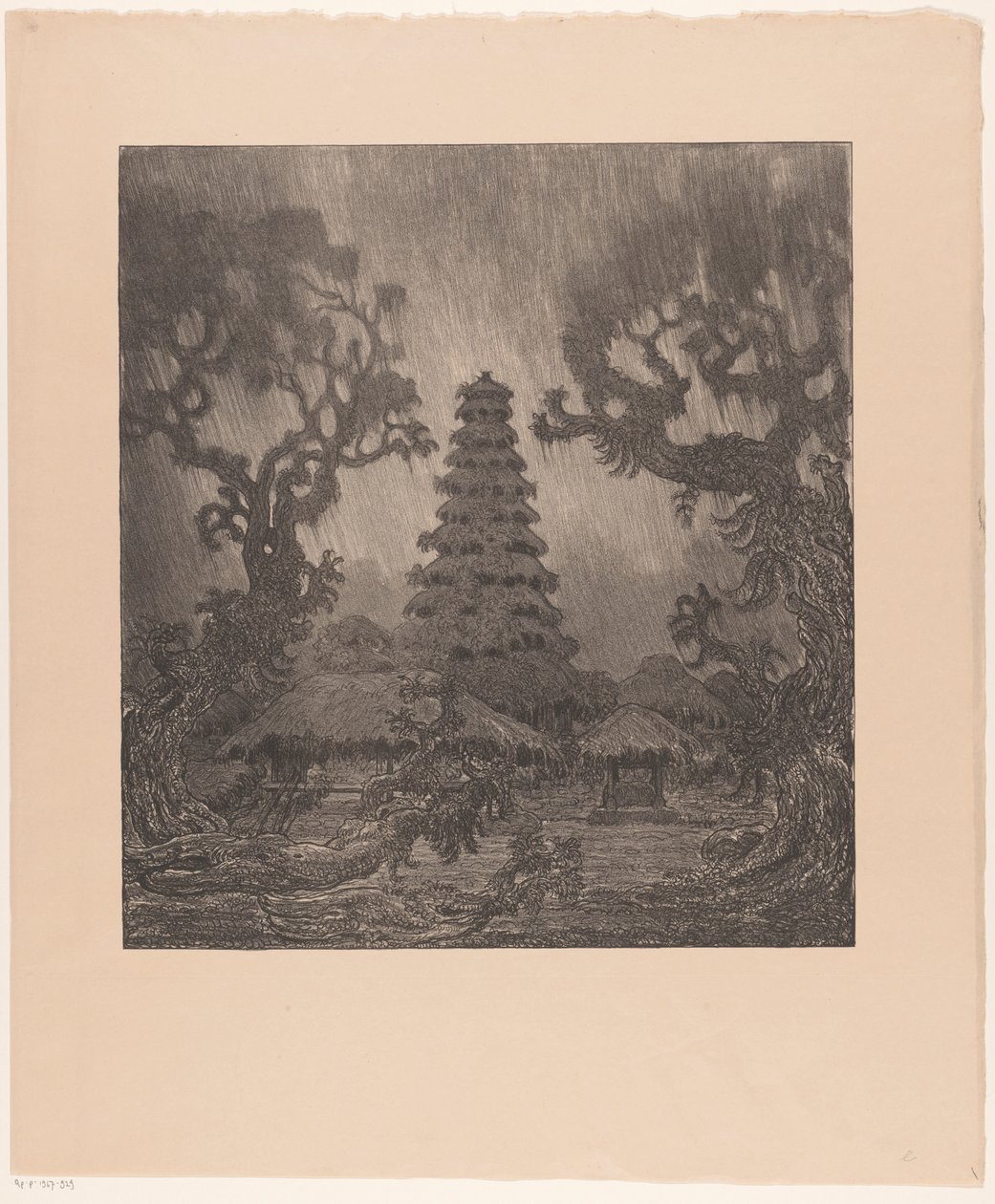 Pagoda az esőben Temple in the Rain (eredeti cím) alkotó: Wijnand Otto Jan Nieuwenkamp