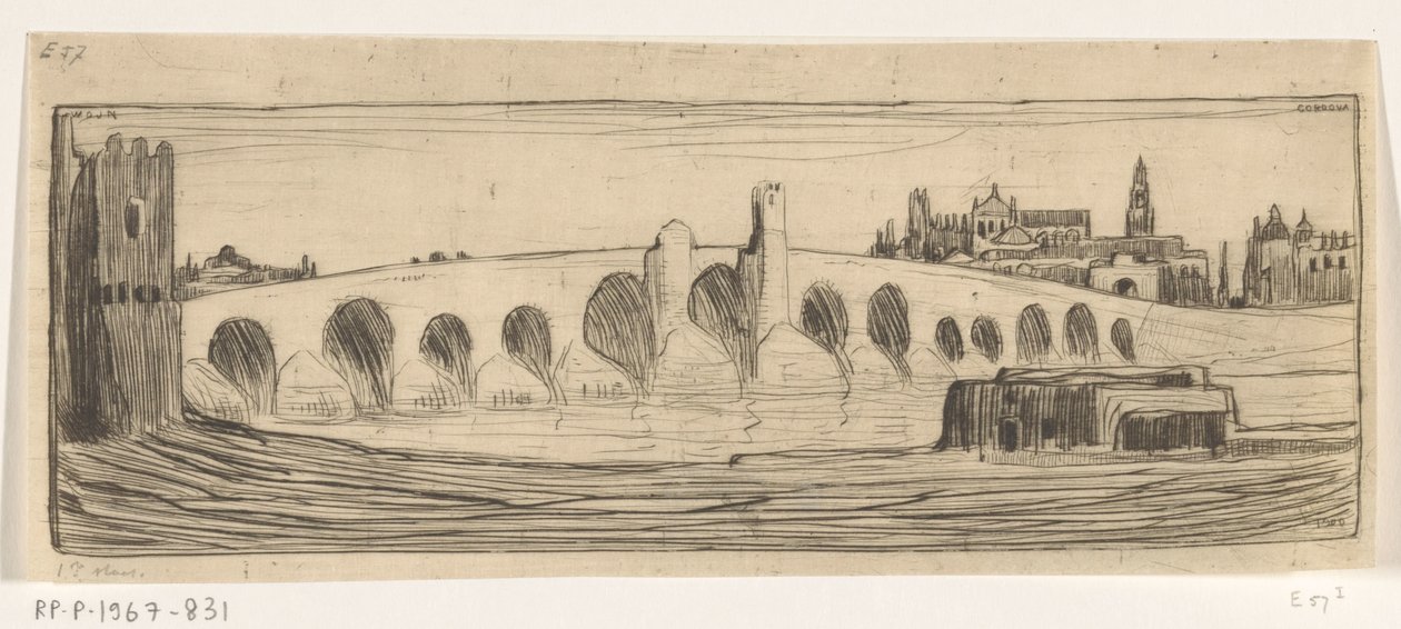 Romeinse brug Guadalquivir felett Cordobában Brug te Cordova (eredeti cím) alkotó: Wijnand Otto Jan Nieuwenkamp