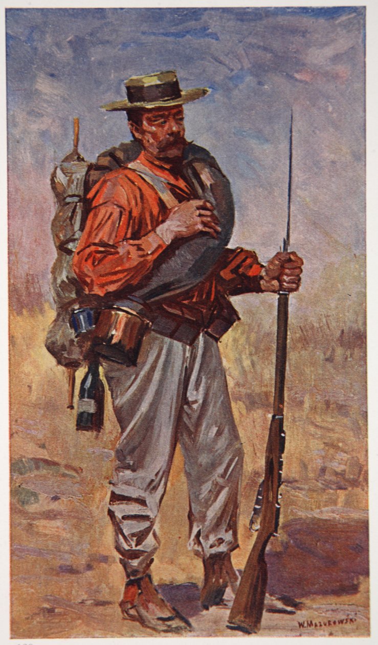 Egy orosz önkéntes Liao-Yang közelében, illusztráció a „Mandzsúria: képek az orosz-japán háborúból”, szerkesztette: A. Martynoff, Szentpétervár, 1907 alkotó: Wiktor Mazourowsky