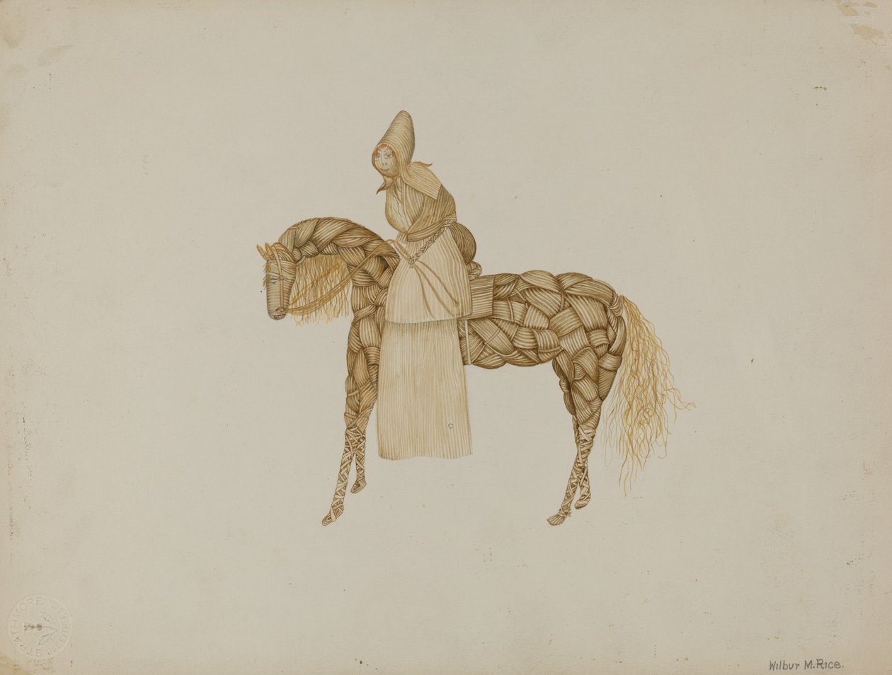 Kukoricahéj baba lovon, 19351942. alkotó: Wilbur M Rice