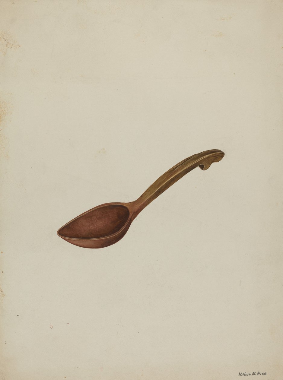 Ovális fakanál, c. 1937. alkotó: Wilbur M Rice