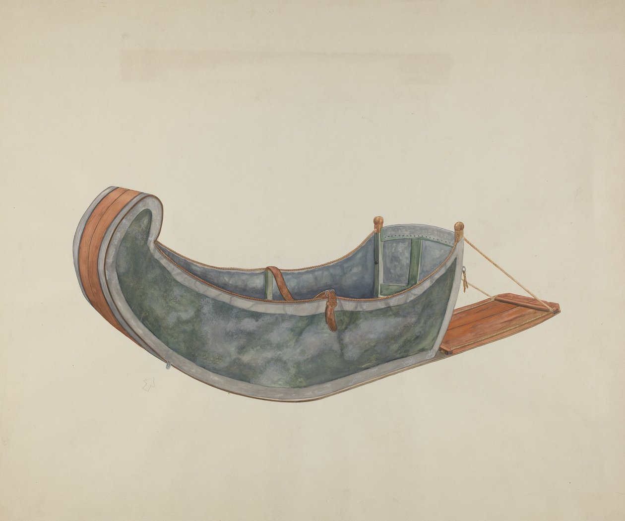 Red River kutyaszán, c. 1938. alkotó: Wilbur M Rice