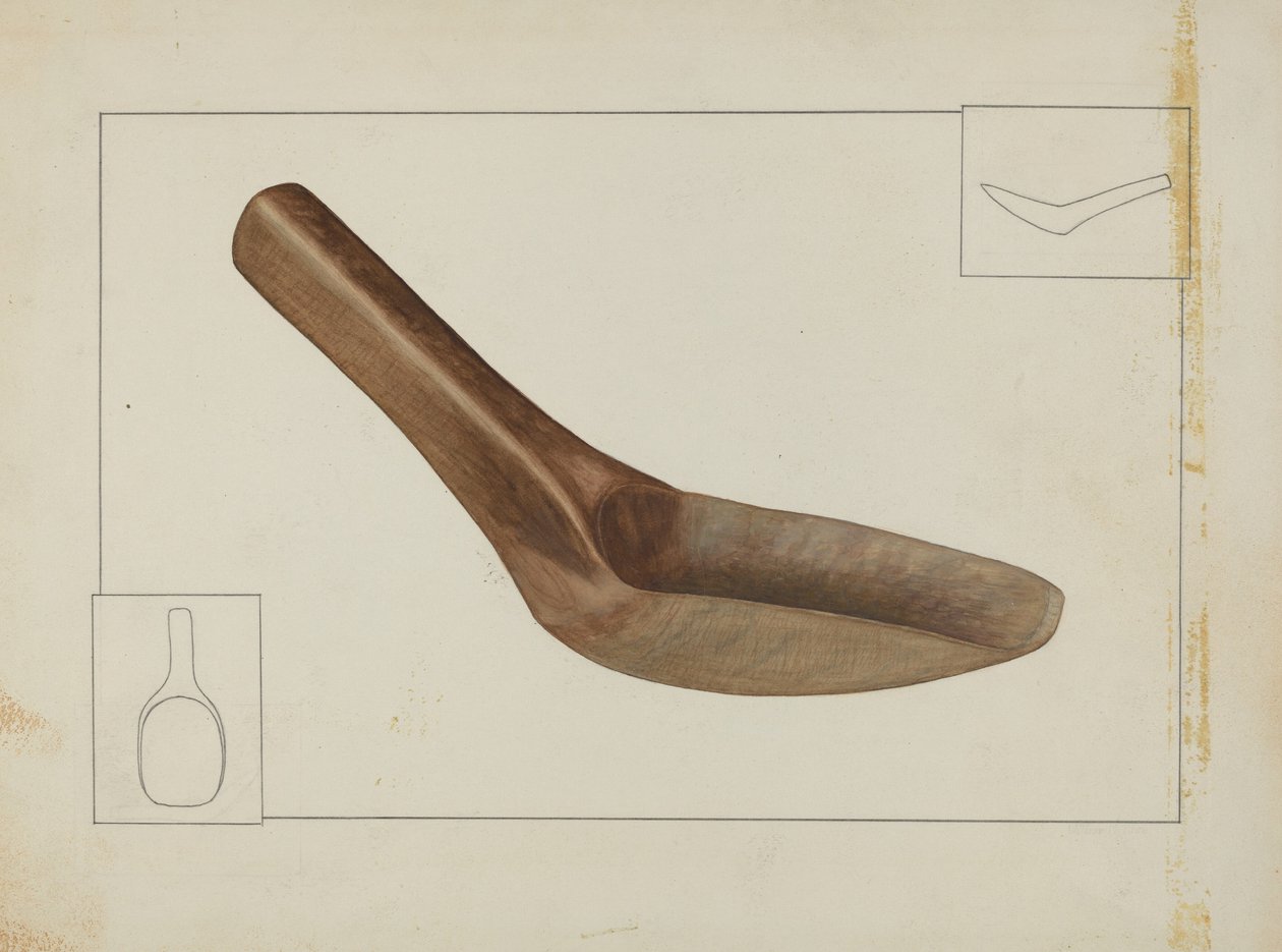 Négyzet alakú fakanál, c. 1937. alkotó: Wilbur M Rice