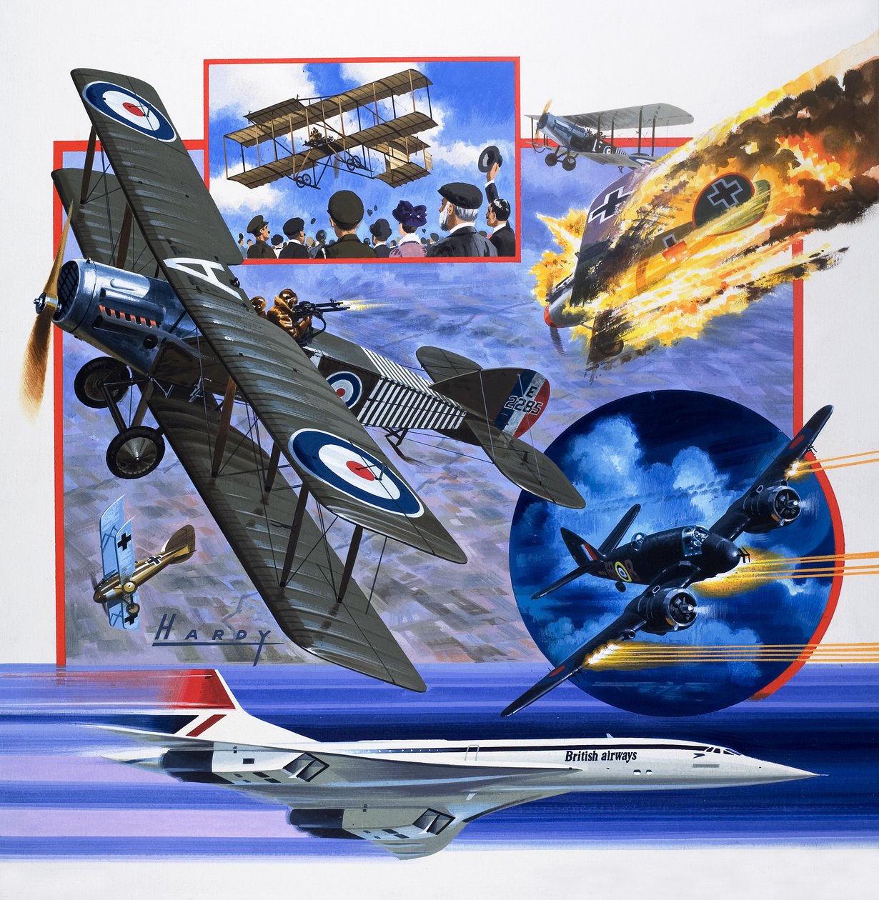 Az út, amely a Concorde-hoz vezetett (gouache, papír) alkotó: Wilf (20th century) Hardy