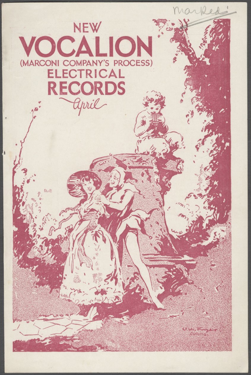 Vocalion Records Bulletin, 1920-as évek alkotó: Wilfred Fryer, Curtis Advertising Agency