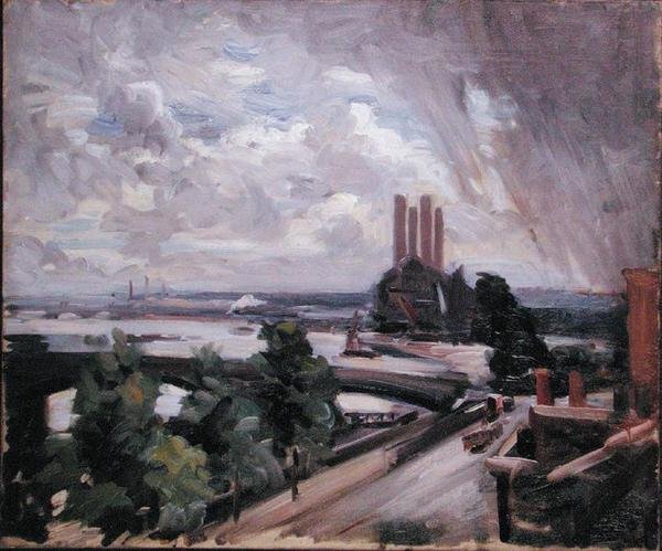 Battersea Bridge, Cheyne Walk, Chelsea (olaj, vászon) alkotó: Wilfred Gabriel de Glehn