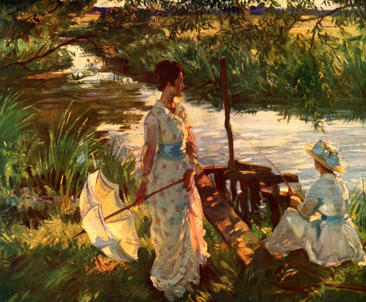 Horgászat, Könyvtányér alkotó: Wilfred Gabriel de Glehn
