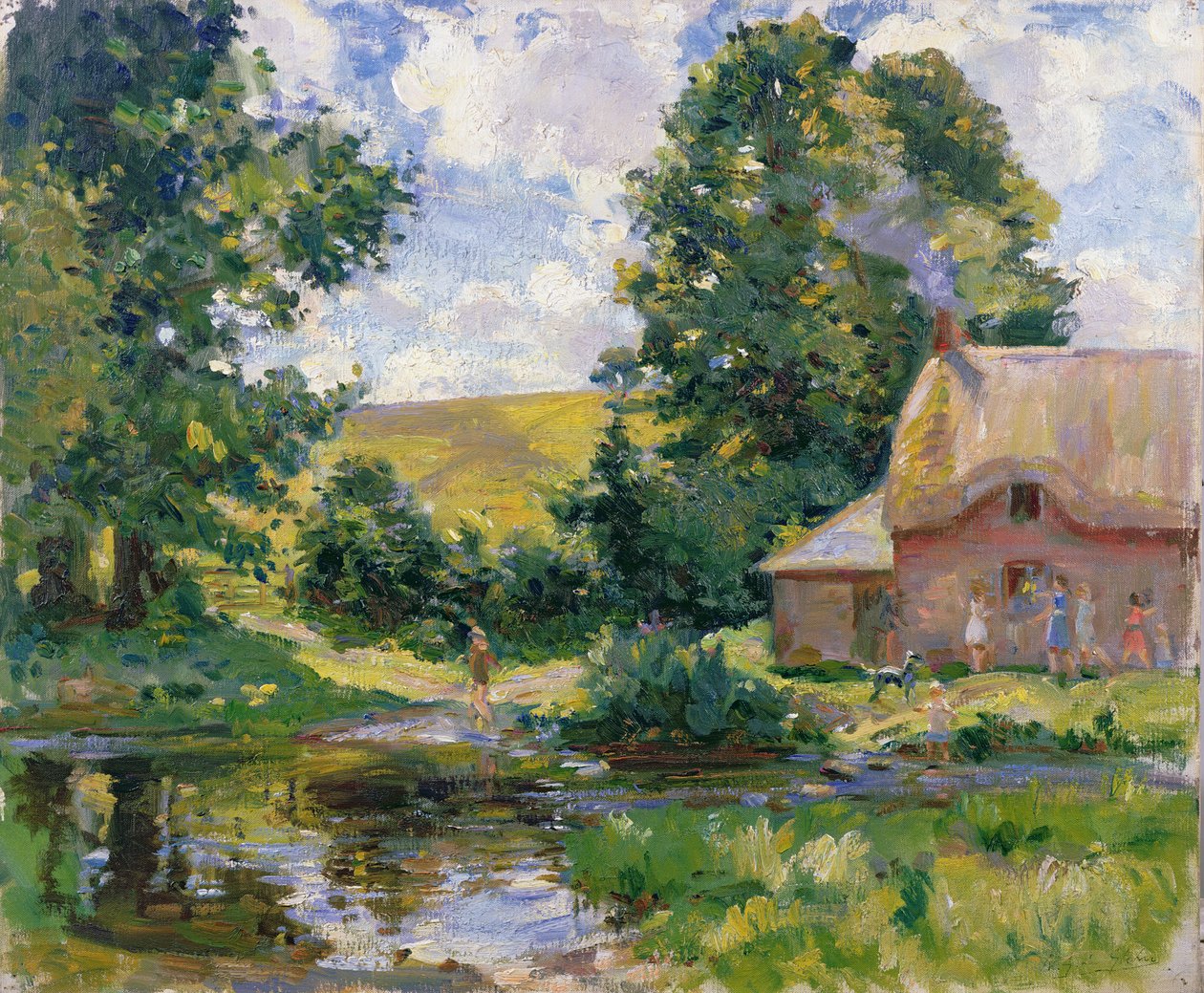 Stratford Tony: gázló az Ebble folyón alkotó: Wilfred Gabriel de Glehn
