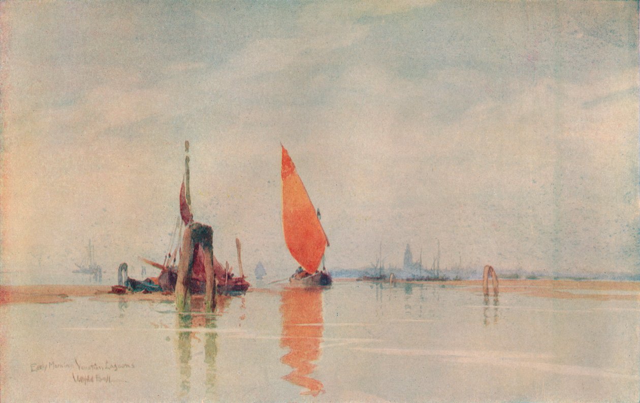 Kora reggel. Velencei lagúnák, 1917 alkotó: Wilfrid Williams Ball