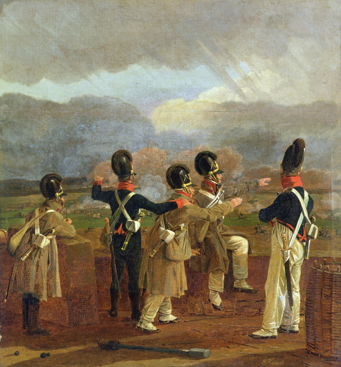 Katonák a sáncokon, 1809 körül alkotó: Wilhelm Alexander Kobell