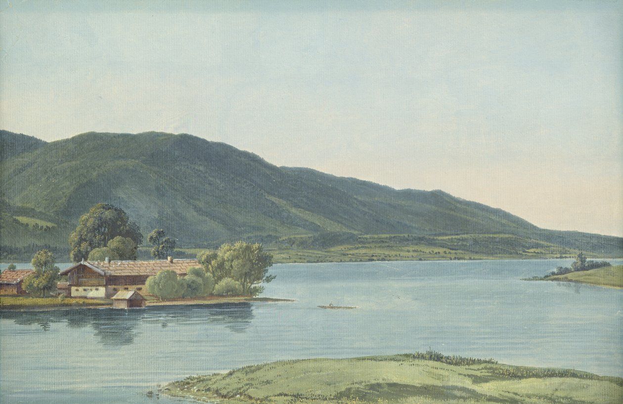 Tegernsee (olaj, papír, kartonra fektetve) alkotó: Wilhelm Alexander Kobell
