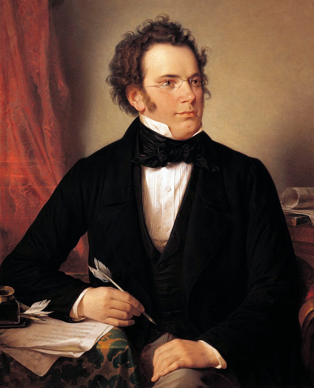 Franz Schubert olaj, vászon alkotó: Wilhelm August Rieder