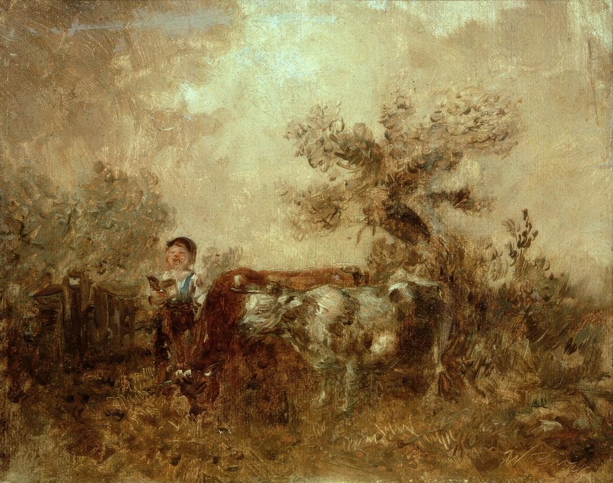 Éneklő fiú tehenekkel alkotó: Wilhelm Busch