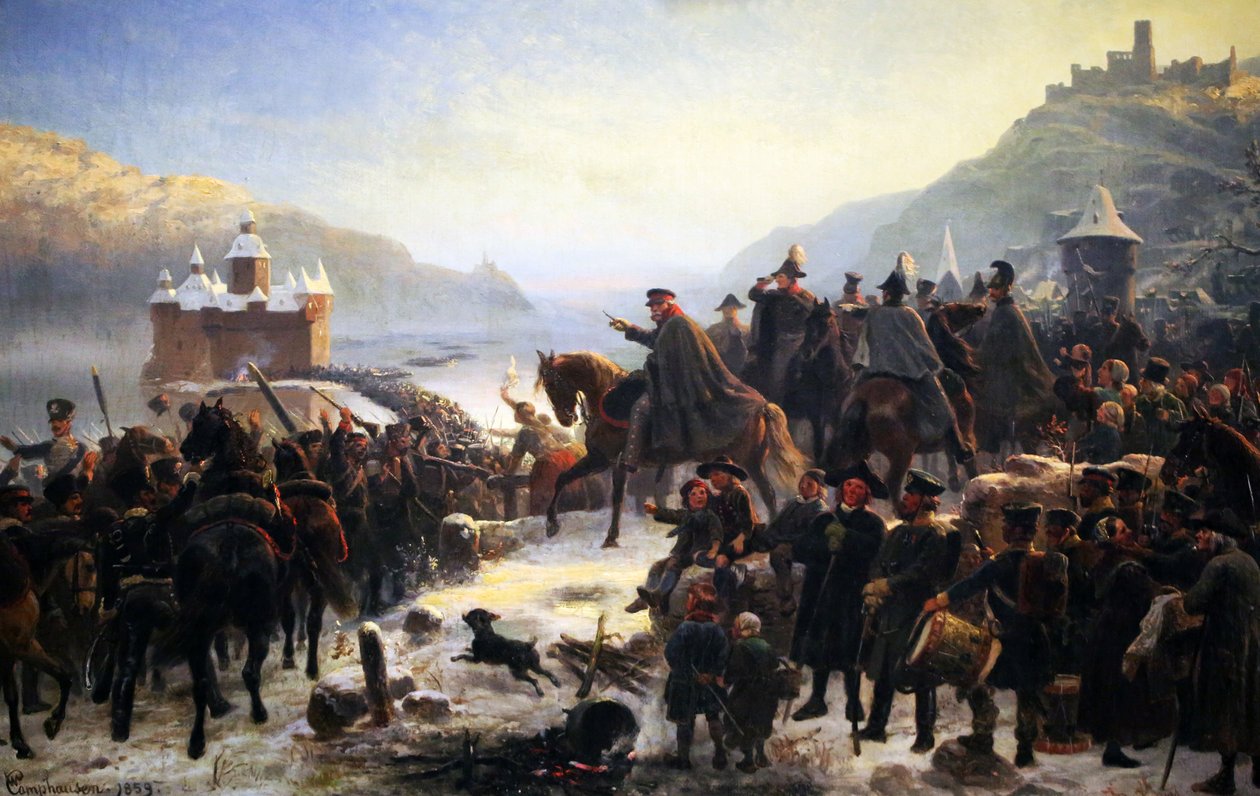 Blucher átkel a Rajnán Kaubnál alkotó: Wilhelm Camphausen