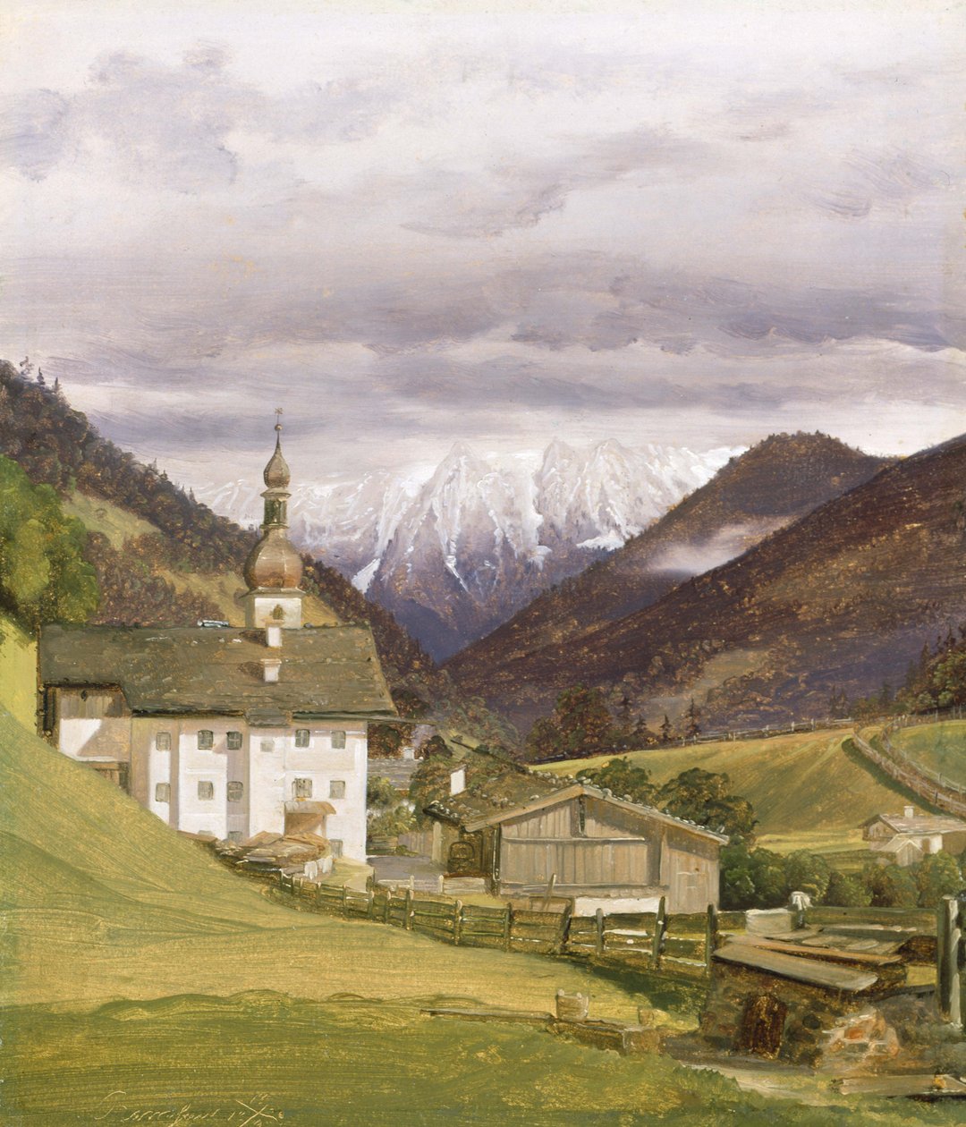 Ramsau temploma, 1832 (olaj, papír) alkotó: Wilhelm Bendz