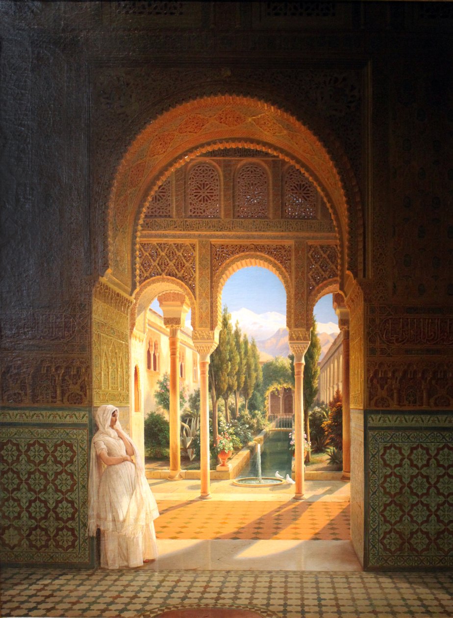 Palacio del Generalife és Patio de la Acequia az Alhambra közelében, Granadában alkotó: Wilhelm Meyer