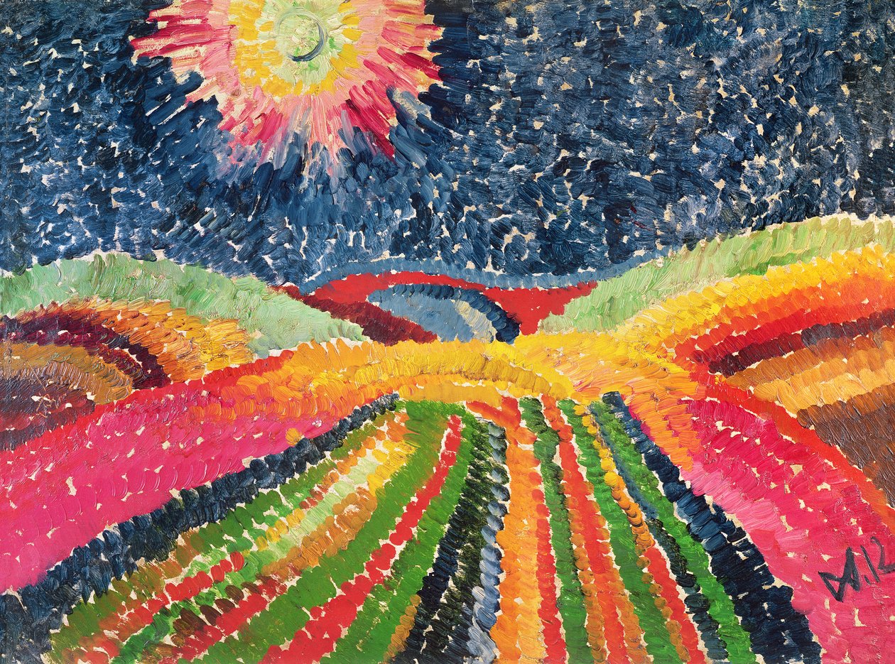 Az ösvény, 1912 (olaj, karton) alkotó: Wilhelm Morgner
