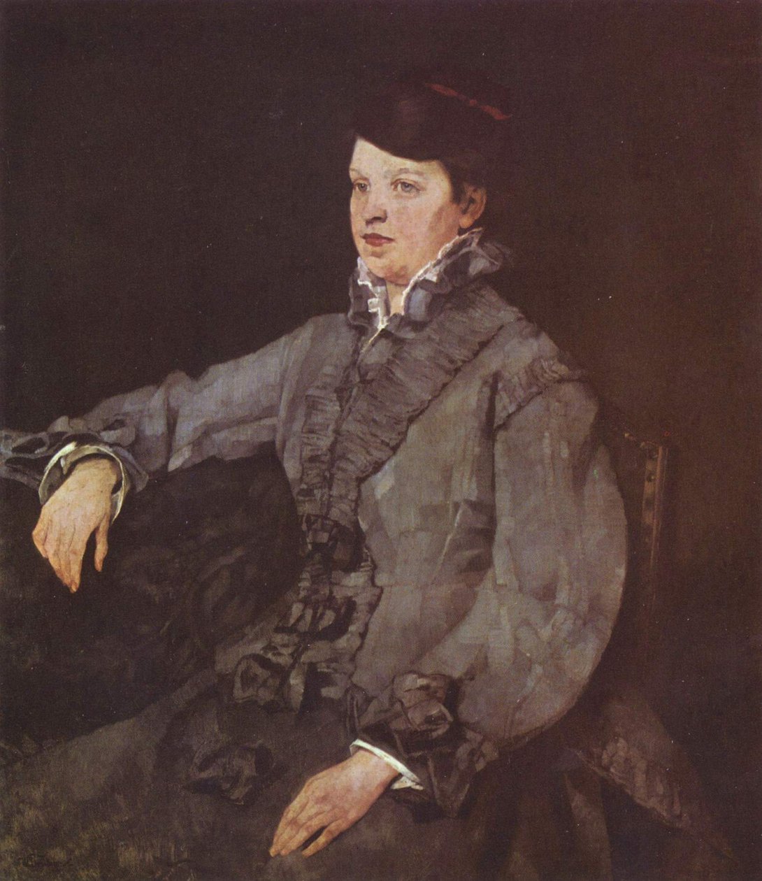 Hölgy szürke színben alkotó: Wilhelm Trübner