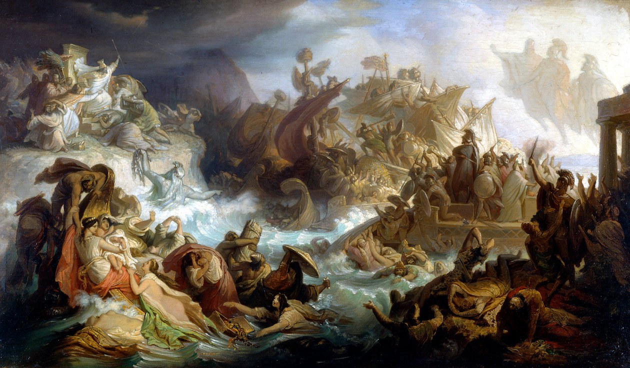 A szalamizi csata allegóriája, 1858 alkotó: Wilhelm von Kaulbach