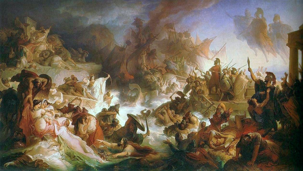 Tengeri csata Salamisban alkotó: Wilhelm von Kaulbach