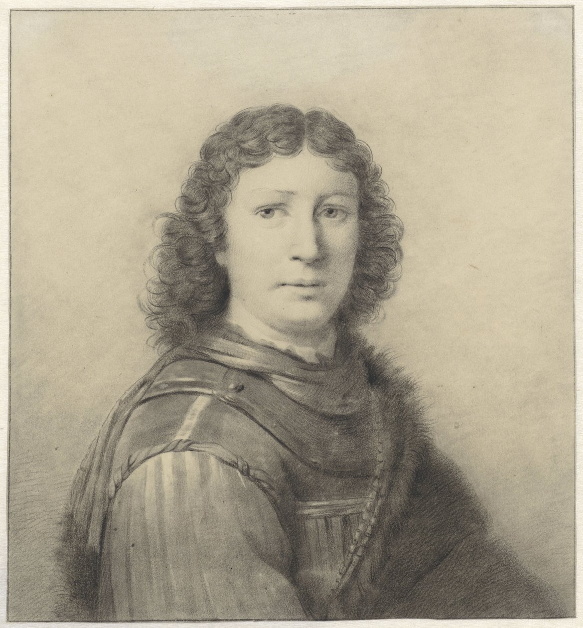 Egy gallérral és lánccal rendelkező fiatal férfi portréja alkotó: Wilhelm Adrian Netscher
