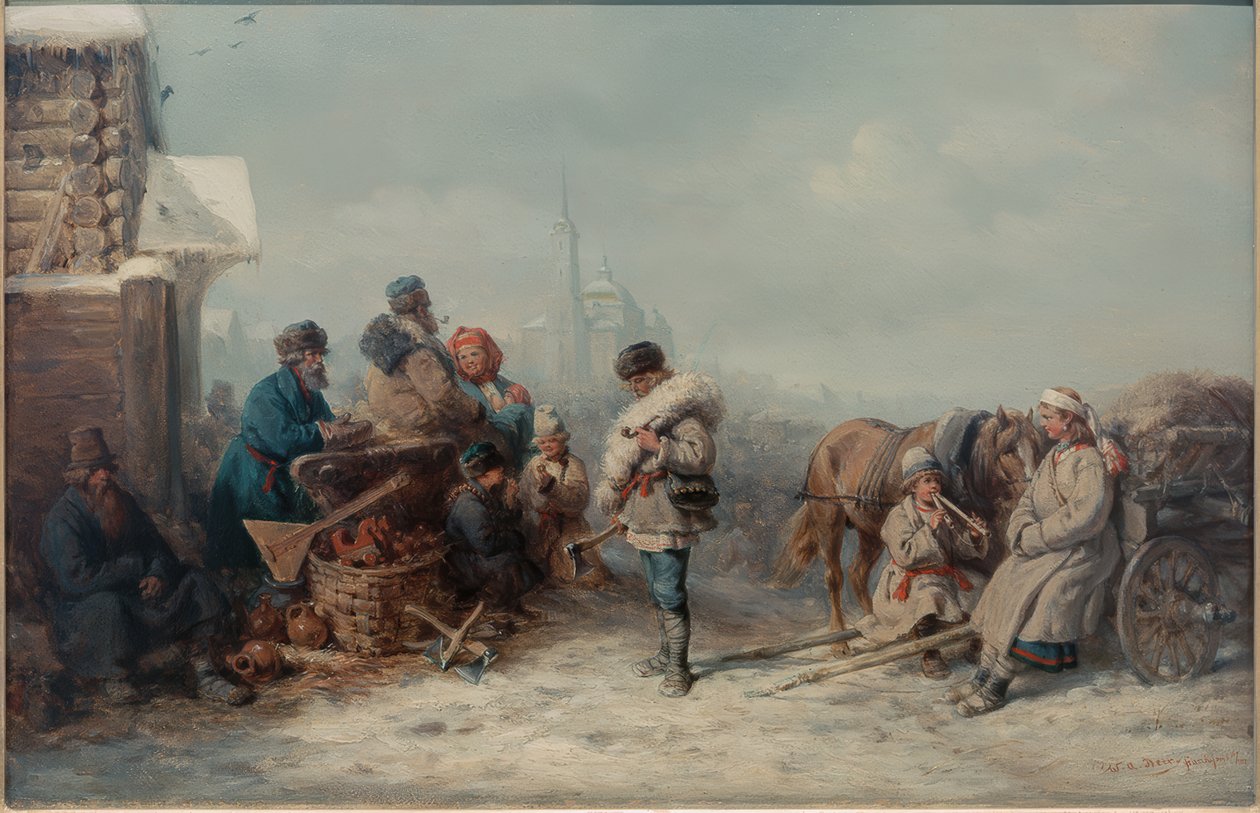 Vásár a szmolenszki kormányzóság Jelnában alkotó: Wilhelm Amandus Beer