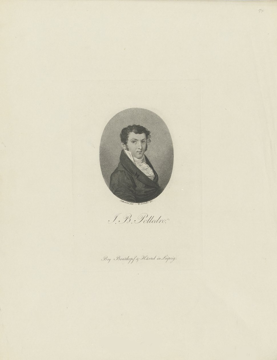 Giovanni Battista Polledro hegedűművész és zeneszerző portréja 1781-1853, c. 1810. alkotó: Wilhelm Arndt