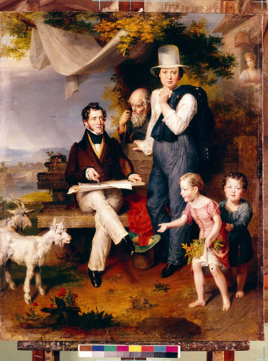Önarckép George Dawe (1781-1829) művész portréjával. (Önarckép G. Dawe művész arcképével). Wilhelm August Golicke (1802-1848) festménye, olaj, vászon alkotó: Wilhelm August Golicke
