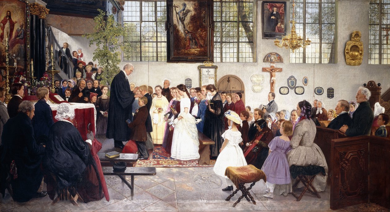 A konfirmáció, 1863 alkotó: Wilhelm August Stryowski