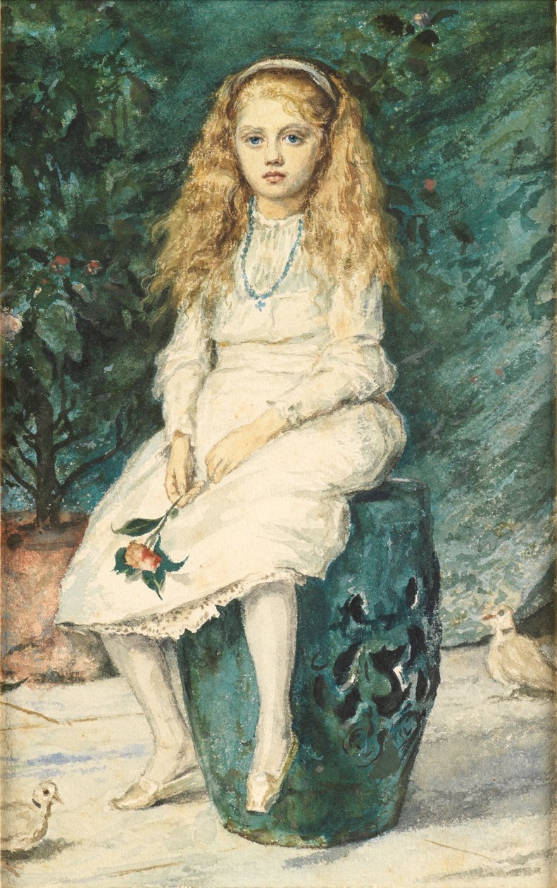 Kilenc éves Nina Lehmann portréja Millais után (wc és ceruza papíron) alkotó: Wilhelm Auguste Rudolf Lehmann