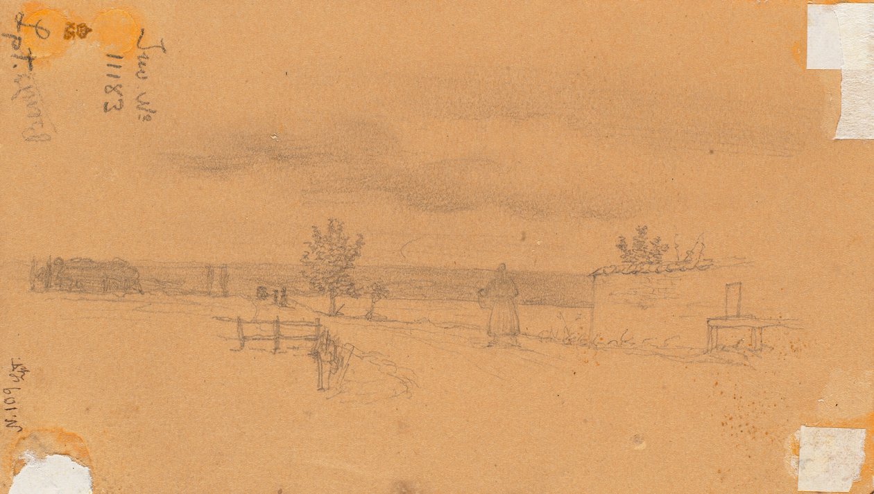 Landschaft mit gehender Figur alkotó: Wilhelm Bendz