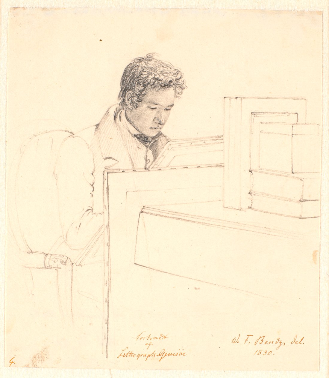 Peter Gemzøe litográfus portréja alkotó: Wilhelm Bendz