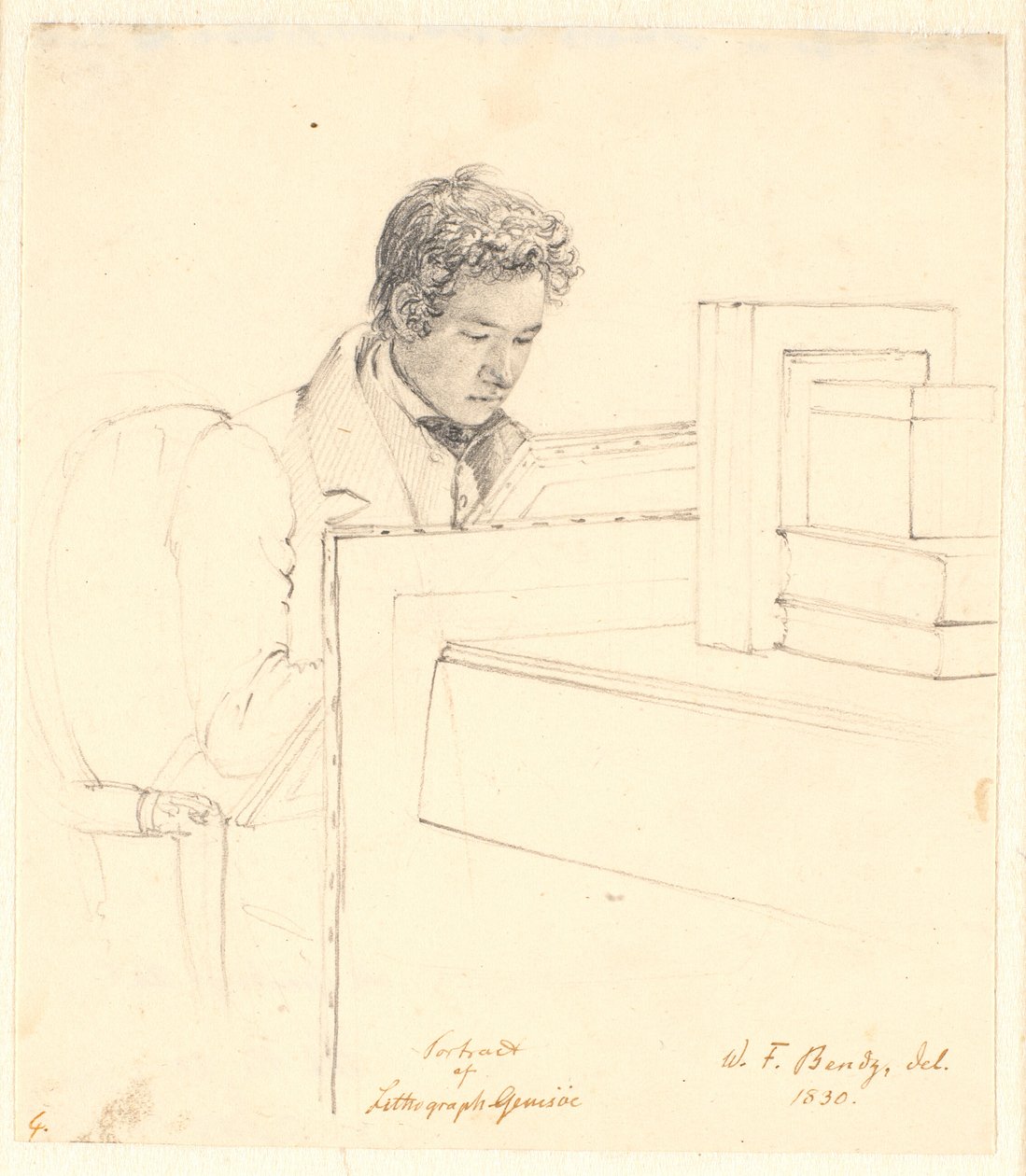 Peter Gemzøe litográfus portréja alkotó: Wilhelm Bendz