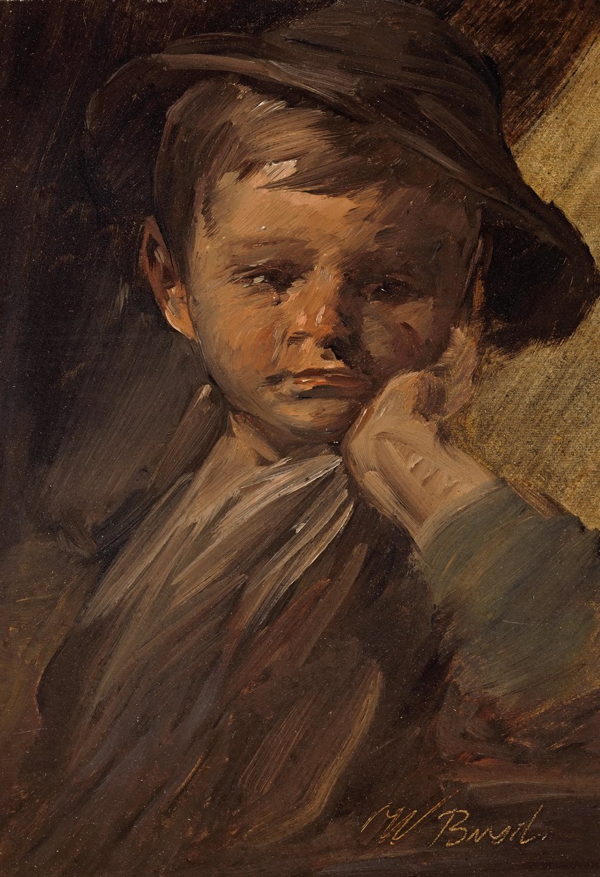 Nagy kalapos fiú portréja alkotó: Wilhelm Busch