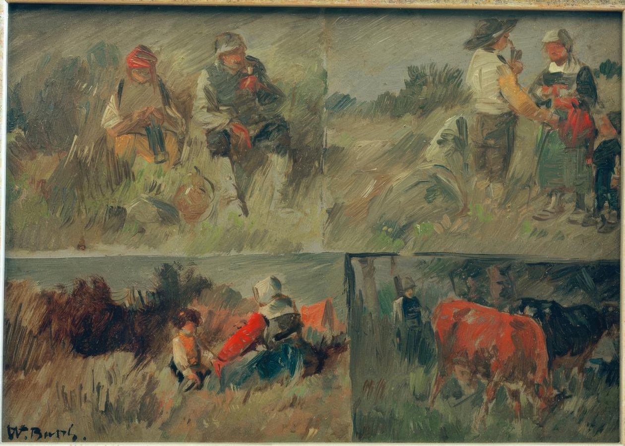 Gyűjtőkép: négy vidéki jelenet alkotó: Wilhelm Busch