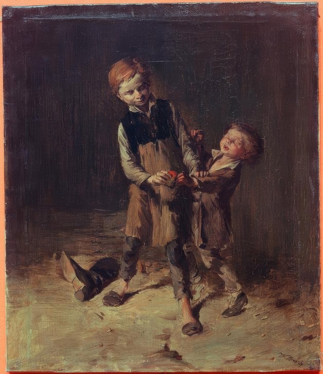 W.Busch, két cipész fiú dulakodik.. alkotó: Wilhelm Busch