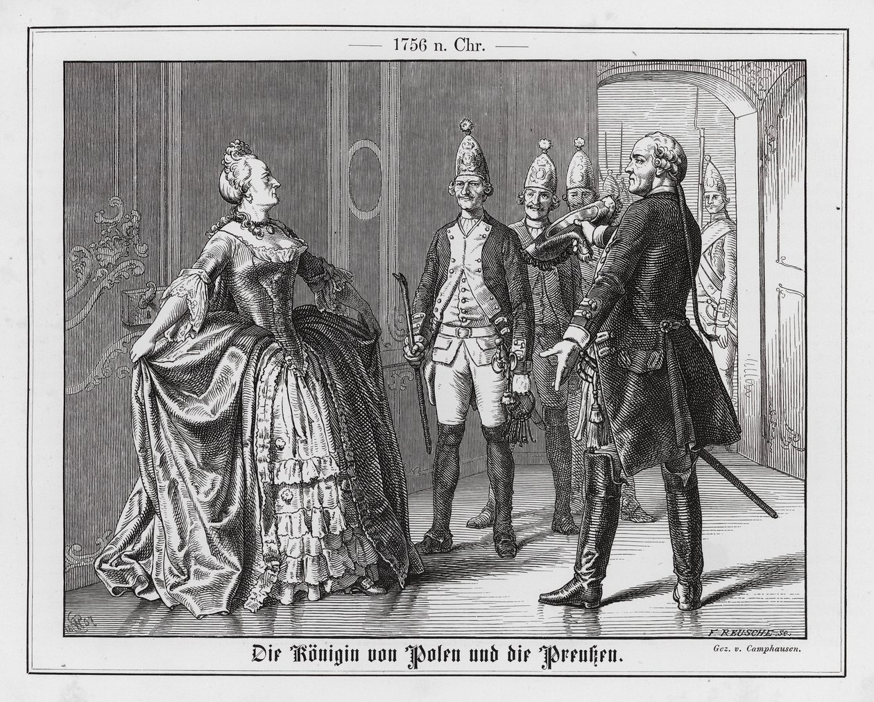 A lengyel királynő és a poroszok alkotó: Wilhelm Camphausen