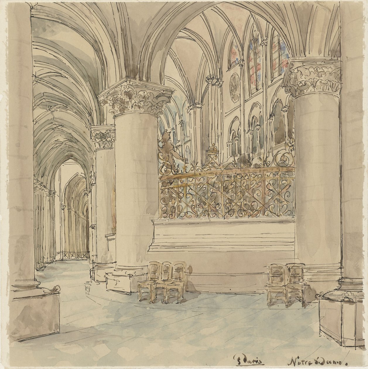 A párizsi Notre-Dame belseje alkotó: Wilhelm Cornelis Bauer
