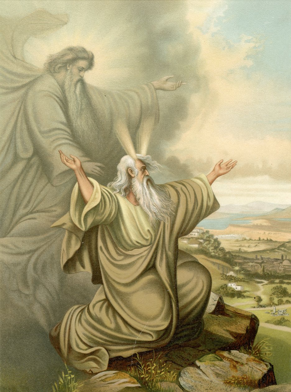 Az Úr megmutatja Mózesnek az ígéret földjét (színes litho) alkotó: Wilhelm Ebbinghaus