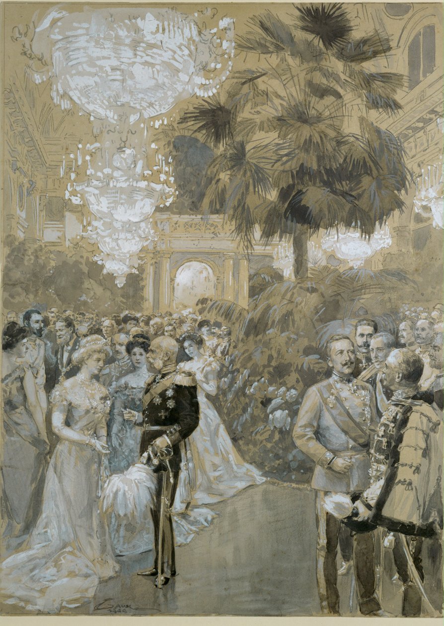Udvari bál a bécsi Hofburgban, az osztrák-magyar császárok városi palotájában ... alkotó: Wilhelm Gause
