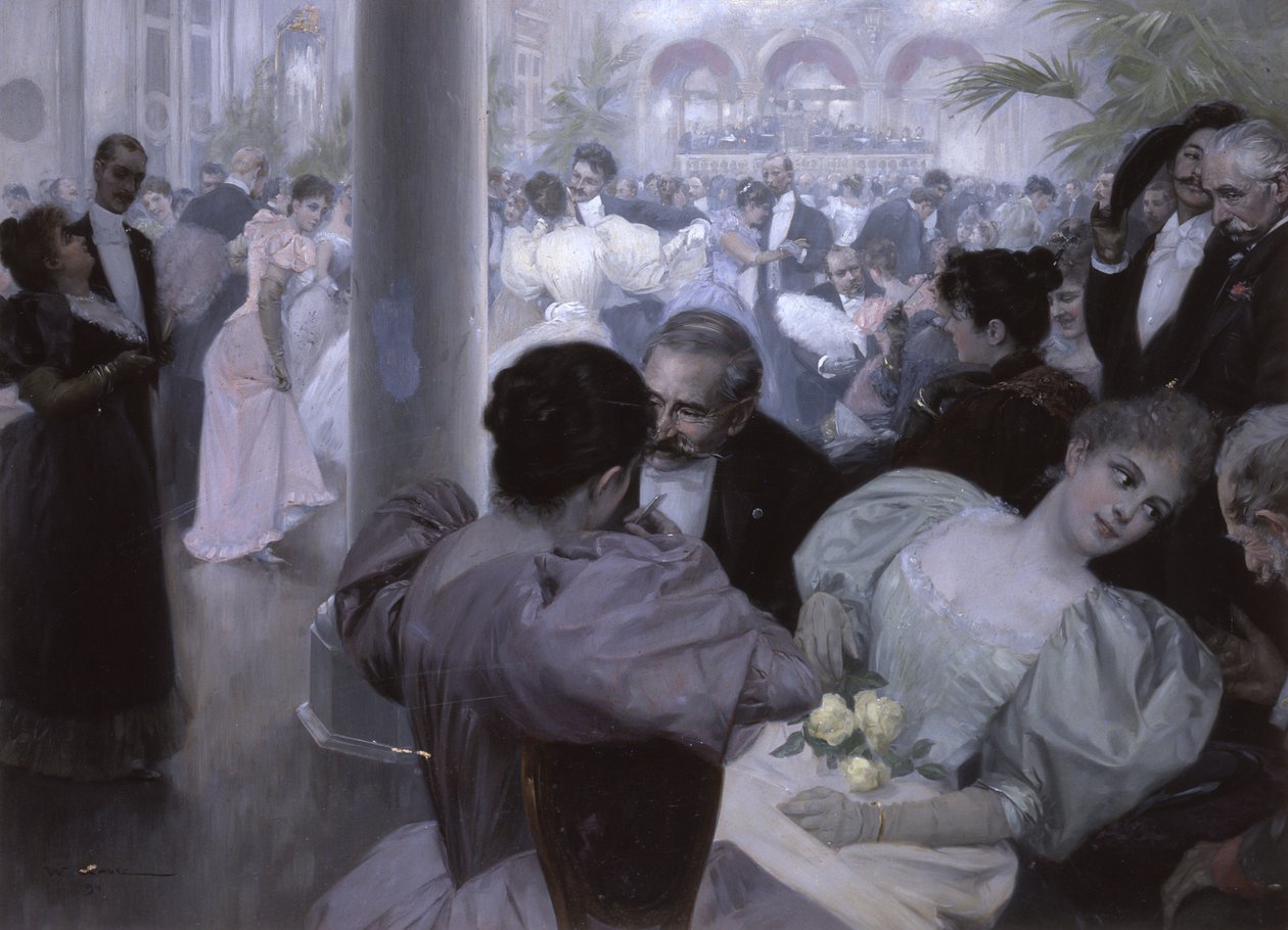 Reunion im Kurhaus (bál a fürdőházban) alkotó: Wilhelm Gause