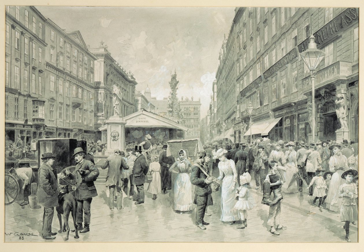 A Graben, Bécs belvárosának központi tere ... alkotó: Wilhelm Gause