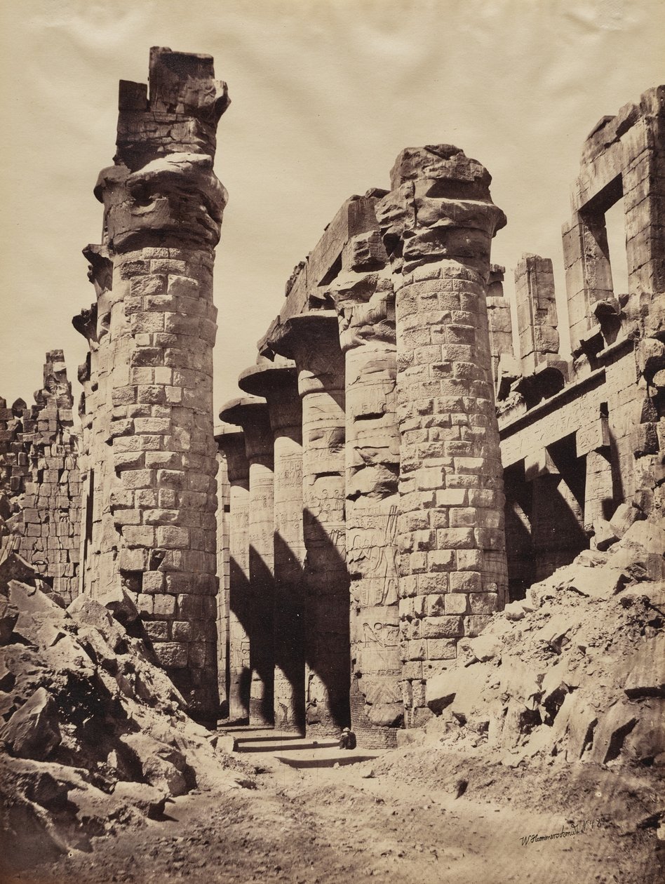A karnaki templom, Hypostyle Hall nézete alkotó: Wilhelm Hammerschmidt