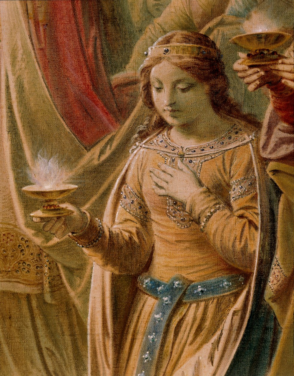 A Grál csodája, a Lohengrin Saga-ból, Szalon (olaj, vászon) (419256 részlet) alkotó: Wilhelm Hauschild