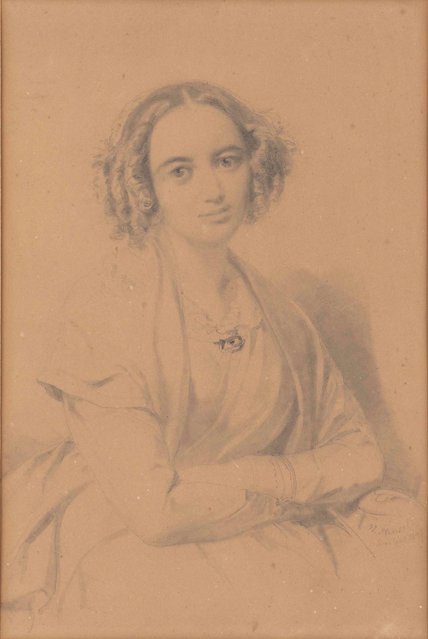 Fanny Hensel zeneszerző portréja, született Mendelssohn 1805-1847, 1847. alkotó: Wilhelm Hensel