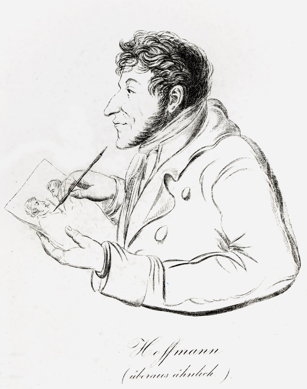 Hoffmann önarcképe, aki önarcképet ábrázol (bw fotó) alkotó: Wilhelm Hoffmann