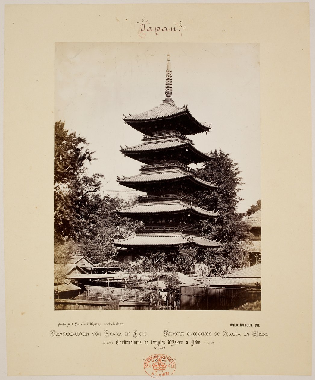 Templomépületek Asaksában, Yedoban (Ido.) alkotó: Wilhelm J. Burger