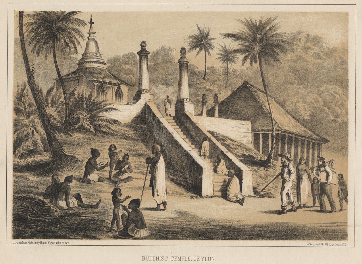 Buddhista templom, Ceylon, 1855 alkotó: Wilhelm Joseph Heine